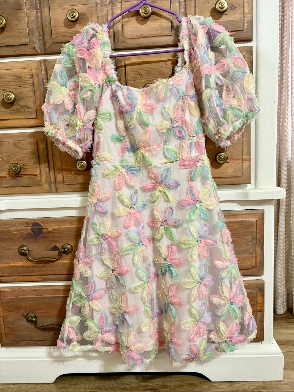Jodifl Sequin Multi Floral Babydoll Dress